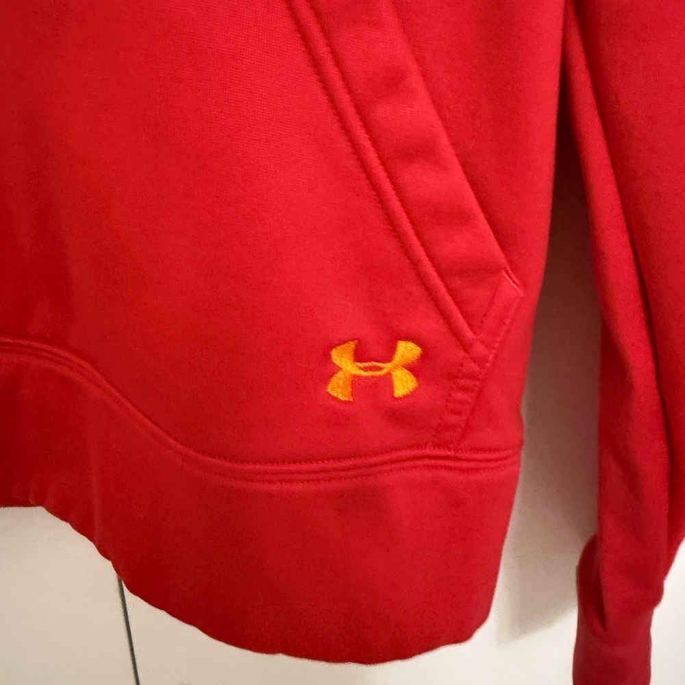Under Armour Red Hoodie with Orange Accents - Picture 3 of 4